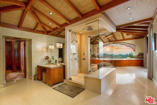 Bathroom, Interior, Recessed Lighting, Wooden Beams, Wooden Ceilings