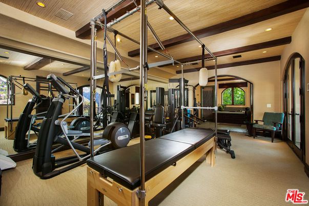 Fitness Equipment, Gym, Interior, Recessed Lighting, Wooden Ceilings