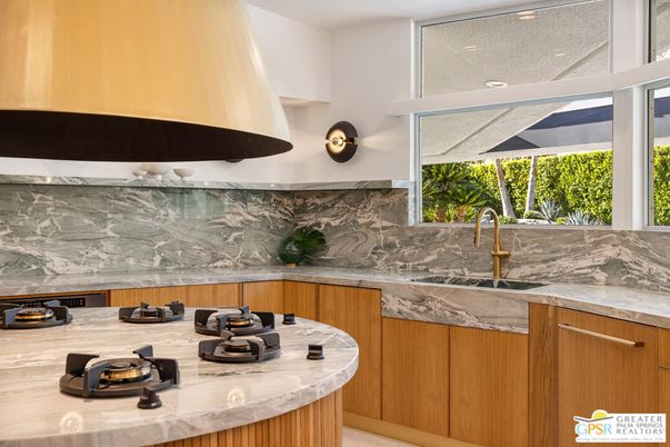 Interior, Kitchen, Marble Walls, Recessed Lighting