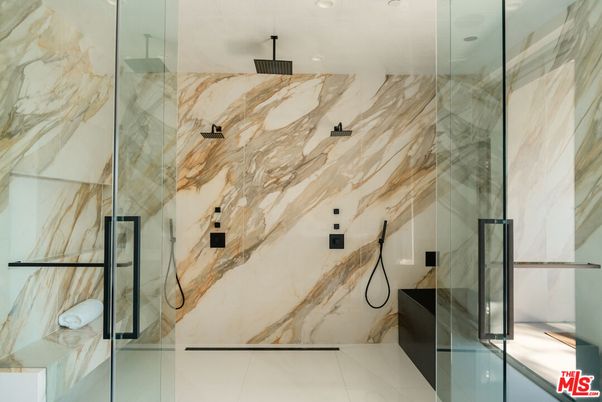 Bathroom, Glass Shower, Interior, Marble Walls