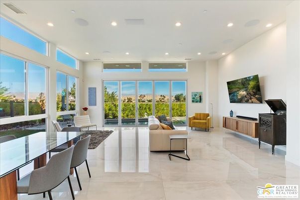 Dining room, Interior, Living room, Marble, Recessed Lighting