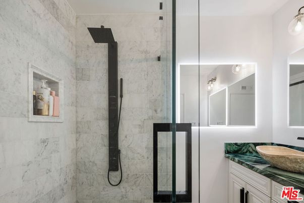 Bathroom, Glass Shower, Interior, Marble Walls