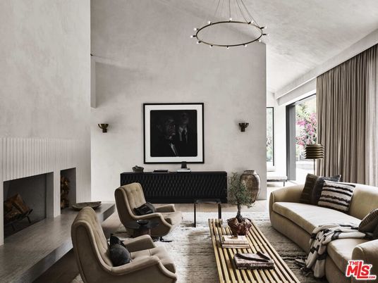 Fireplace, Interior, Living room, Pendant Lights