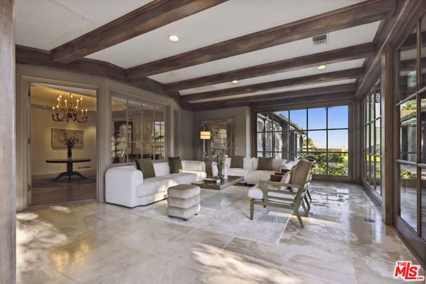 Chandelier, Interior, Living room, Recessed Lighting, Wooden Beams