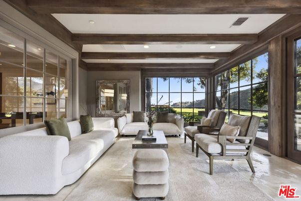 Interior, Living room, Recessed Lighting, Wooden Beams