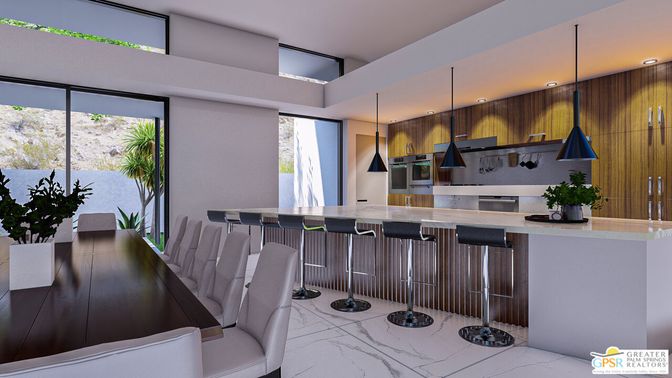 Interior, Kitchen, Marble, Pendant Lights, Recessed Lighting
