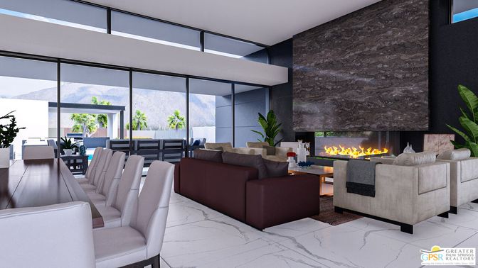 Dining room, Fireplace, Interior, Living room, Marble