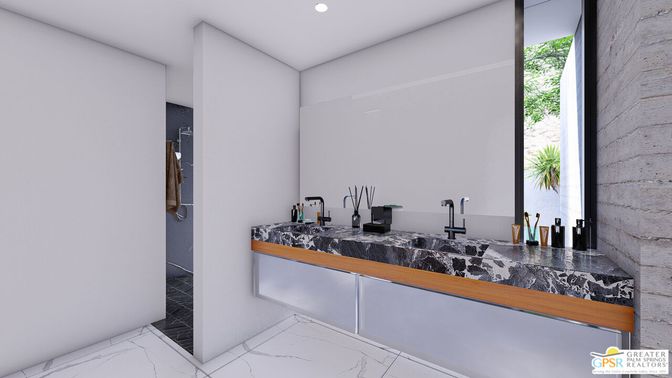 Bathroom, Dual Sink Vanities, Interior, Marble, Recessed Lighting