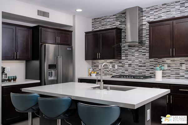 Interior, Kitchen, Recessed Lighting, Stainless Steel Appliances, Stone Walls