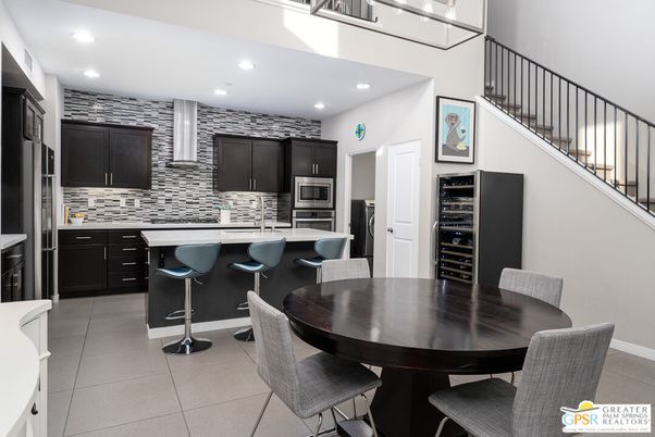 Dining room, Interior, Kitchen, Recessed Lighting, Stainless Steel Appliances, Stone Walls