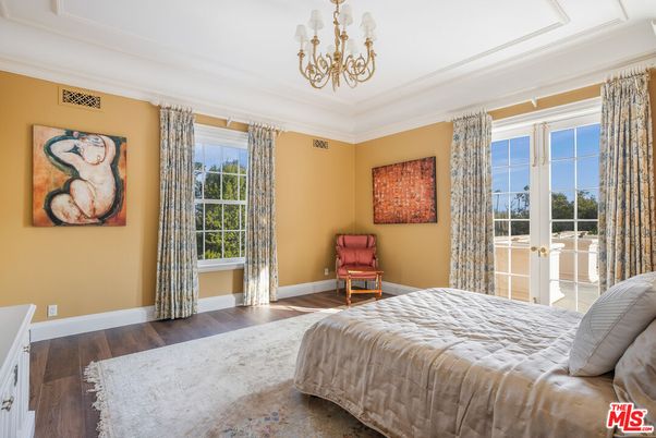 Bedroom, Chandelier, Interior, Wood Texture Flooring