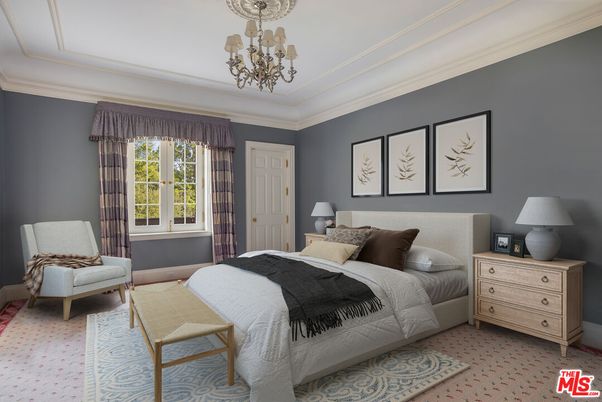Bedroom, Chandelier, Interior