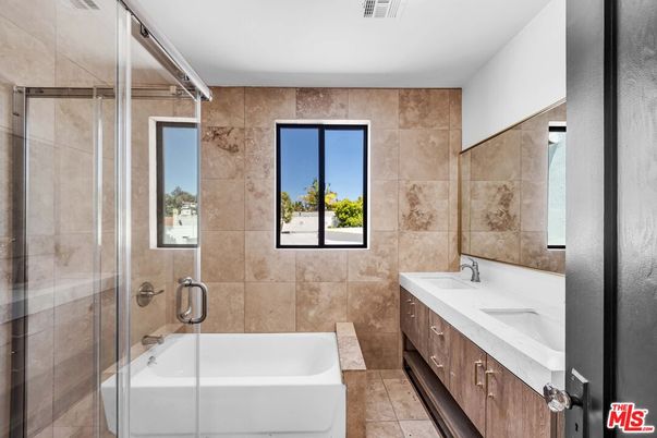 Bathroom, Dual Sink Vanities, Glass Shower, Interior