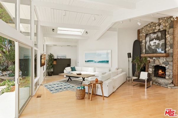 Fireplace, Interior, Living room, Stone Walls, Wood Texture Flooring
