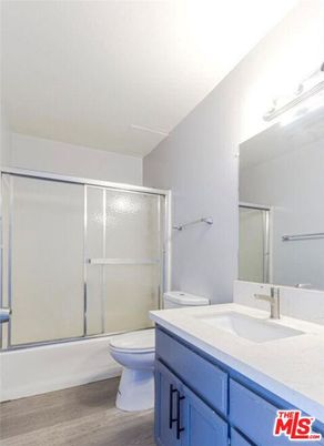 Bathroom, Glass Shower, Interior, Wood Texture Flooring