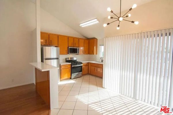 Interior, Kitchen, Pendant Lights, Stainless Steel Appliances, Wood Texture Flooring