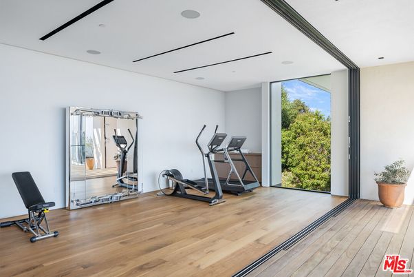 Fitness Equipment, Interior, Recessed Lighting, Wood Texture Flooring