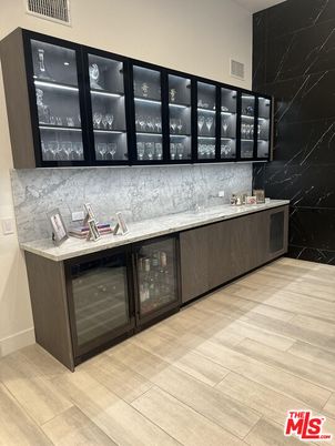 Interior, Marble Walls, Wood Texture Flooring