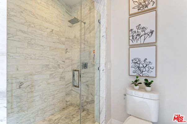 Bathroom, Glass Shower, Interior, Marble Walls