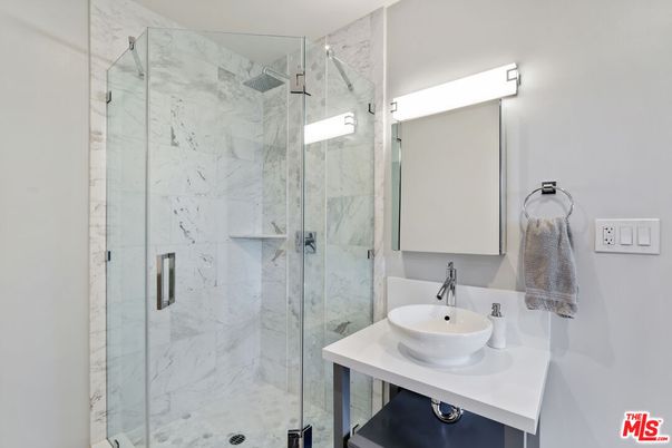 Bathroom, Glass Shower, Interior, Marble Walls