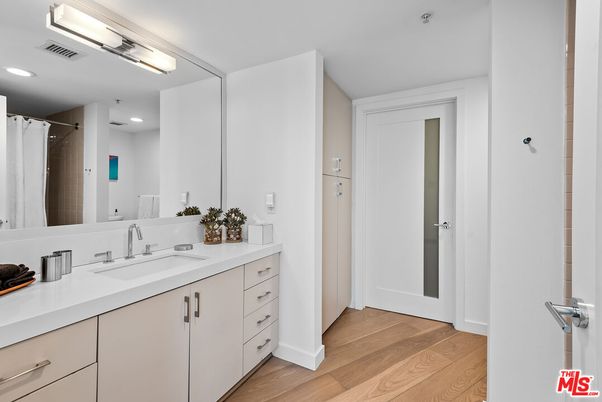 Bathroom, Interior, Recessed Lighting, Wood Texture Flooring