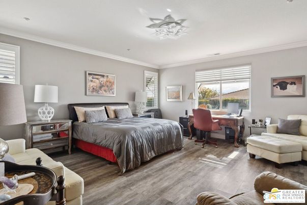 Bedroom, Home Office, Interior, Recessed Lighting, Wood Texture Flooring