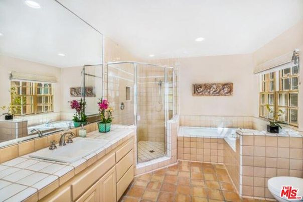 Bathroom, Dual Sink Vanities, Glass Shower, Interior, Recessed Lighting, Tile Countertops