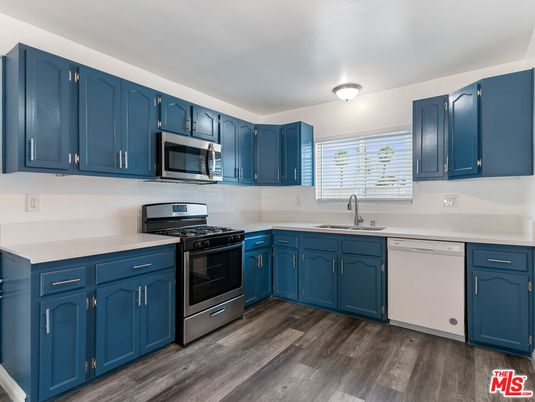 Interior, Kitchen, Stainless Steel Appliances, Wood Texture Flooring