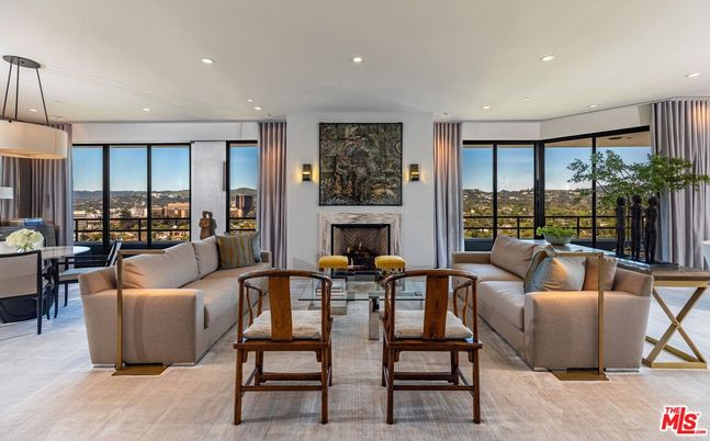 Dining room, Fireplace, Interior, Living room, Pendant Lights, Recessed Lighting