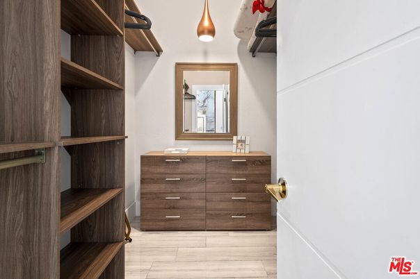 Bathroom, Dual Sink Vanities, Interior, Walk-in Closets, Wood Texture Flooring