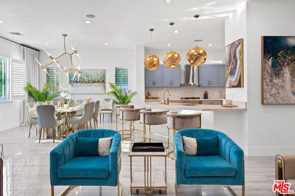 Dining room, Interior, Kitchen, Pendant Lights, Recessed Lighting, Stainless Steel Appliances
