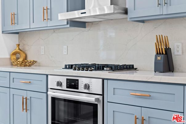 Interior, Kitchen, Marble Walls, Stainless Steel Appliances