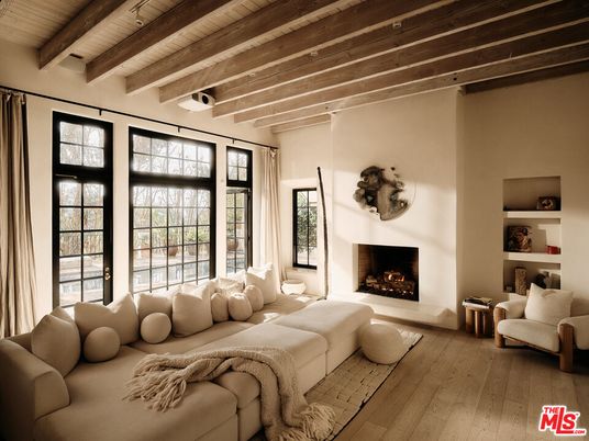 Fireplace, Interior, Living room, Wooden Beams, Wooden Ceilings, Wood Texture Flooring