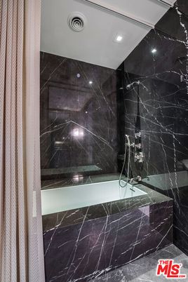 Bathroom, Glass Shower, Interior, Marble Walls, Recessed Lighting