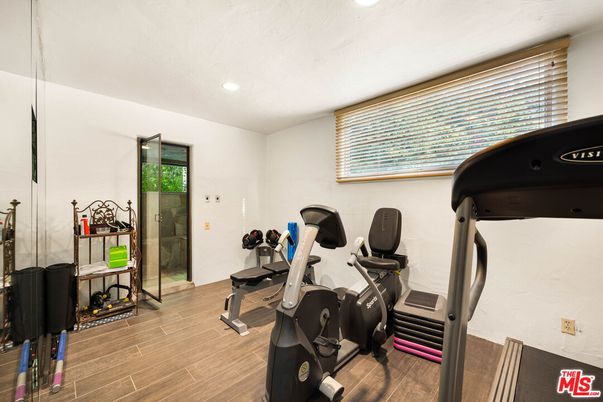 Fitness Equipment, Interior, Recessed Lighting, Wood Texture Flooring