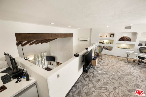 Fireplace, Home Office, Interior, Recessed Lighting