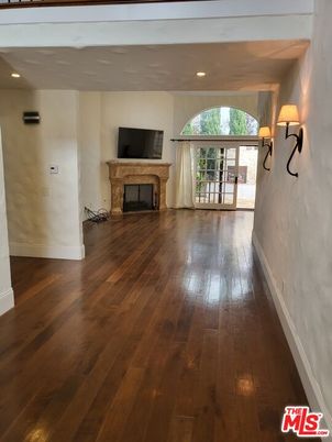 Empty room, Fireplace, Interior, Recessed Lighting, Wood Texture Flooring