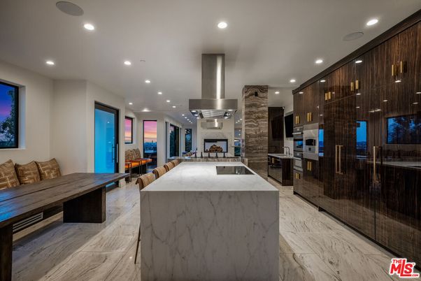 Interior, Kitchen, Marble, Recessed Lighting, Stainless Steel Appliances
