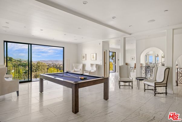 Billiard Table, Game Room, Interior, Marble, Recessed Lighting