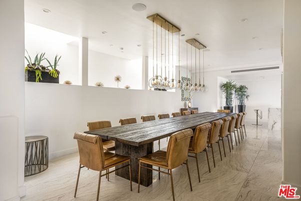 Dining room, Interior, Marble, Pendant Lights, Recessed Lighting