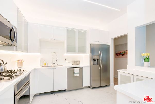 Interior, Kitchen, Marble, Recessed Lighting, Stainless Steel Appliances