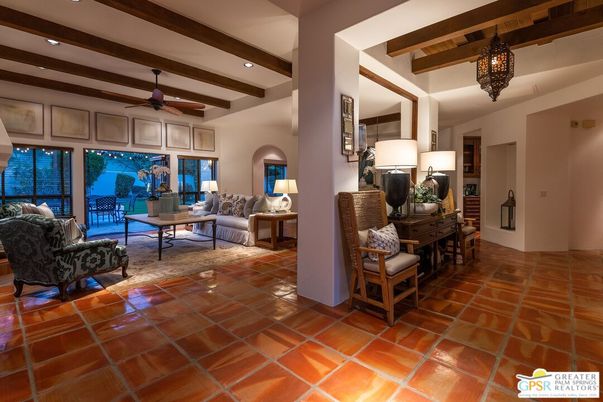 Interior, Living room, Recessed Lighting, Wooden Beams