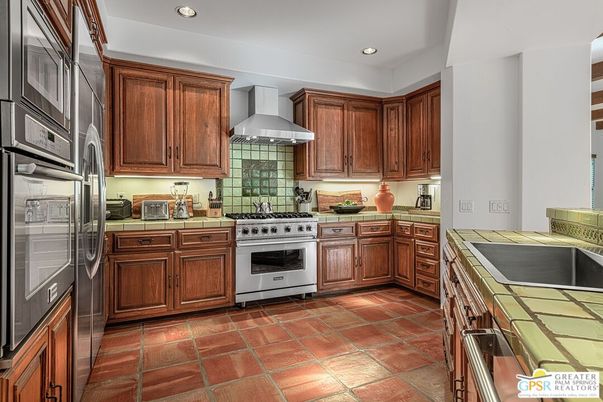 Interior, Kitchen, Recessed Lighting, Stainless Steel Appliances, Tile Countertops