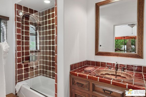 Bathroom, Glass Shower, Interior, Recessed Lighting, Tile Countertops