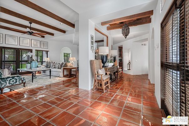 Interior, Living room, Recessed Lighting, Wooden Beams