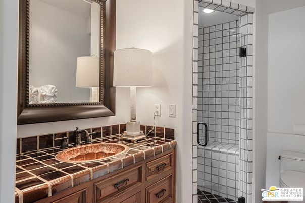 Bathroom, Glass Shower, Interior, Recessed Lighting, Tile Countertops