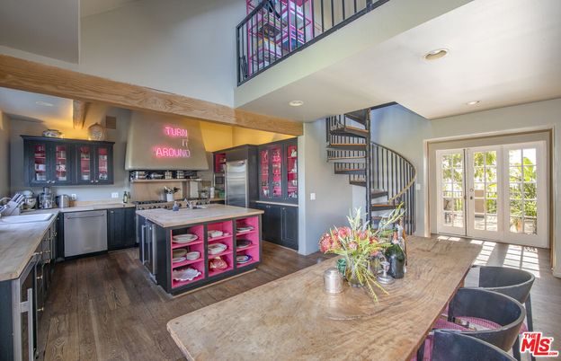 Interior, Kitchen, Recessed Lighting, Stainless Steel Appliances, Wooden Beams, Wood Texture Flooring