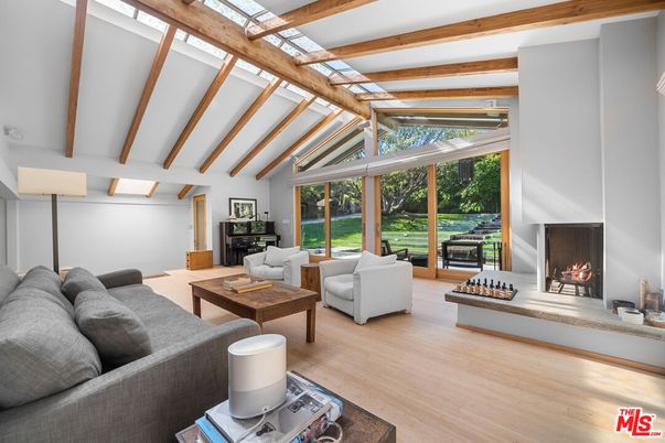 Fireplace, Interior, Living room, Piano, Wooden Beams, Wood Texture Flooring