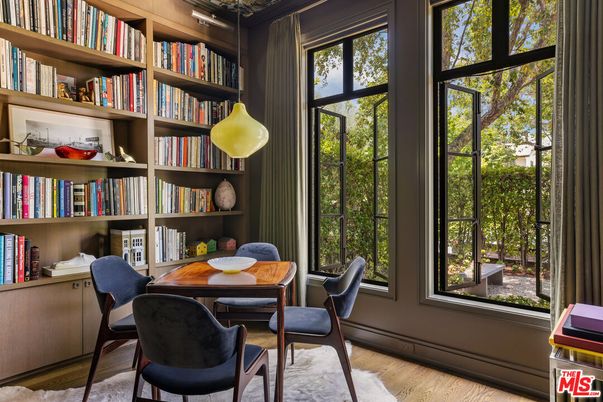 Home Office, Interior, Pendant Lights, Wood Texture Flooring