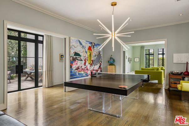 Game Room, Interior, Pendant Lights, Recessed Lighting, Wood Texture Flooring